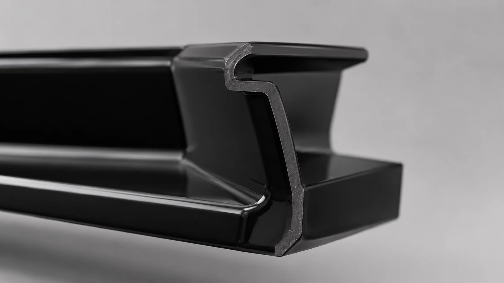 a section through the material, showing wall thickness and surface.