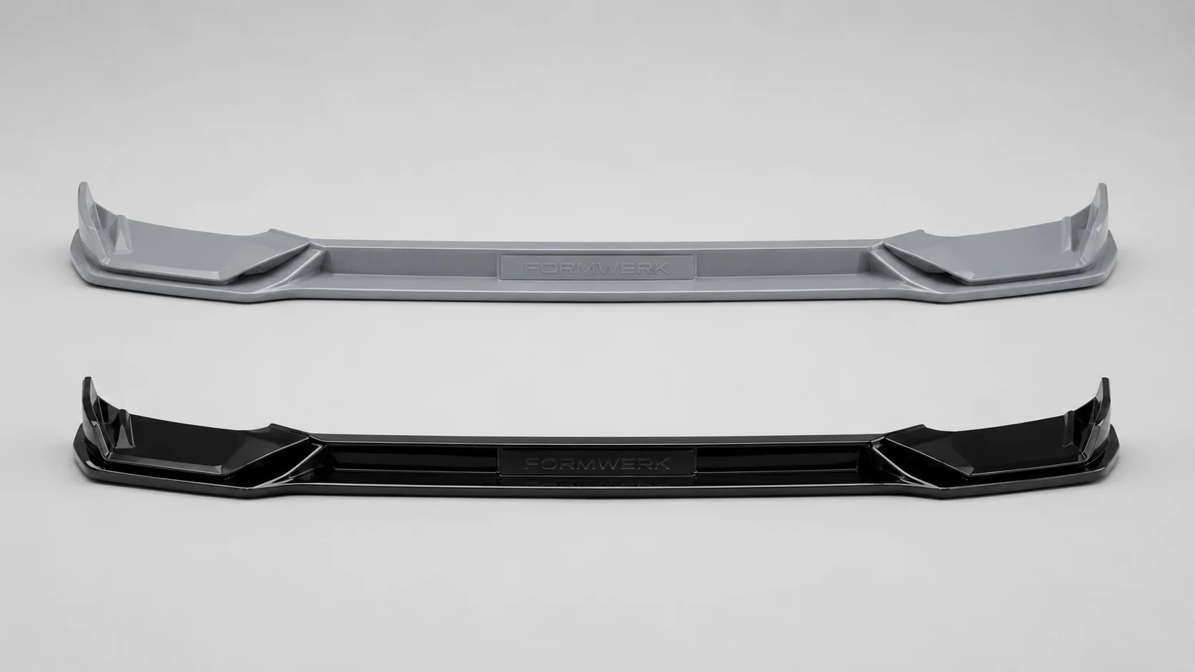 two lips side by side, one primed and one gloss black.